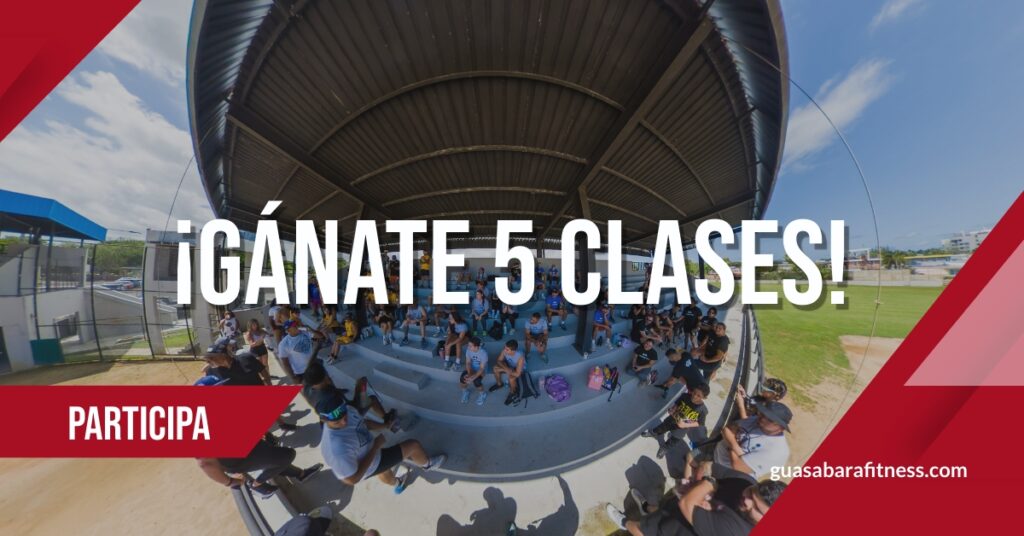 Anuncio ofreciendo 5 clases de Guasabara Fitness y grupo en los Guasabara games